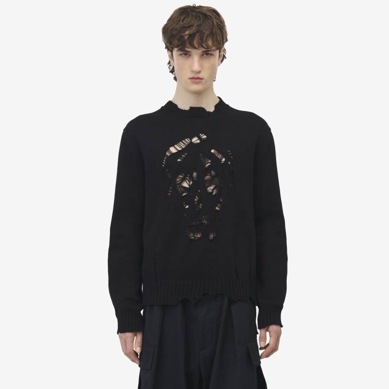 ALEXANDER MCQUEEN - Distressed Skull Jumper - Item 807272Q1BA64331